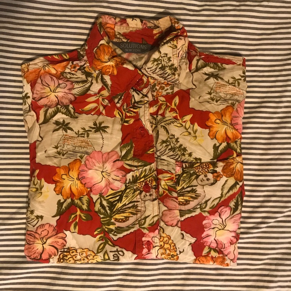 Red Vintage Aloha - S